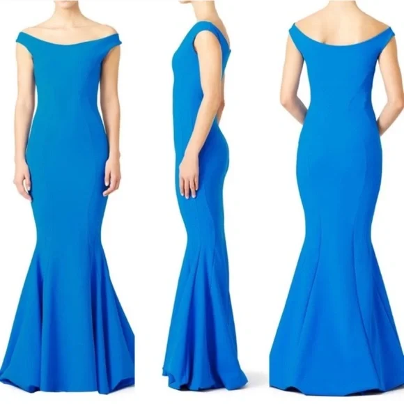 La Petite Robe di Chiara Boni Cobalt Maeli Gown Maxi Dress in Size Medium - Picture 3 of 13